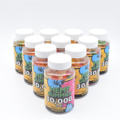 GMP  CBD Gummy 25mg Melepaskan Rasa Sakit Food Grade 60 Gummies Per Botol