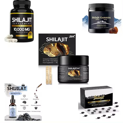 Suplemen Makanan OEM Label Pribadi Shilajit Resin Himalaya Murni Shilajit Fulvic Acid