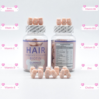 GMP Edible Biotin Vitamin Suplemen Gummy Rambut Untuk Pertumbuhan Sel