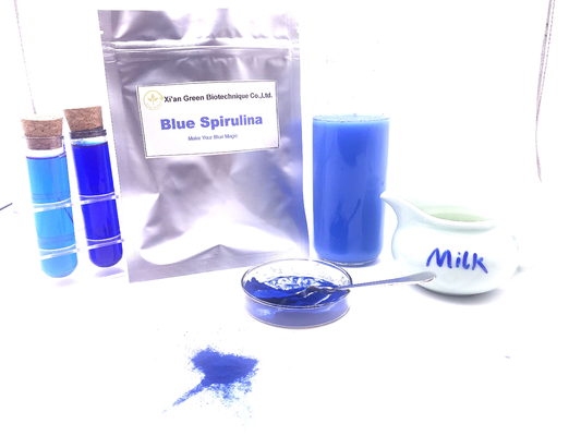 Pewarna Makanan Alami ISO Murni Biru Spirulina Phycocyanin Powder Nilai E18