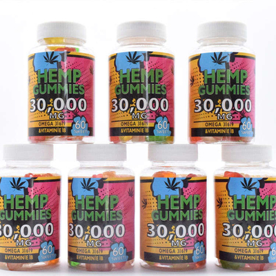 GMP  CBD Gummy 25mg Melepaskan Rasa Sakit Food Grade 60 Gummies Per Botol