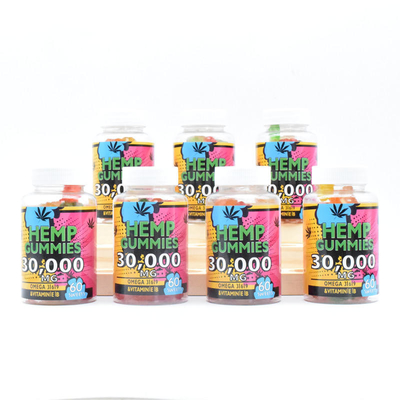 GMP  CBD Gummy 25mg Melepaskan Rasa Sakit Food Grade 60 Gummies Per Botol